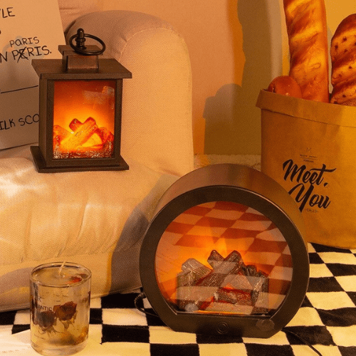 Floroux | Lampe de cheminée LED rustique