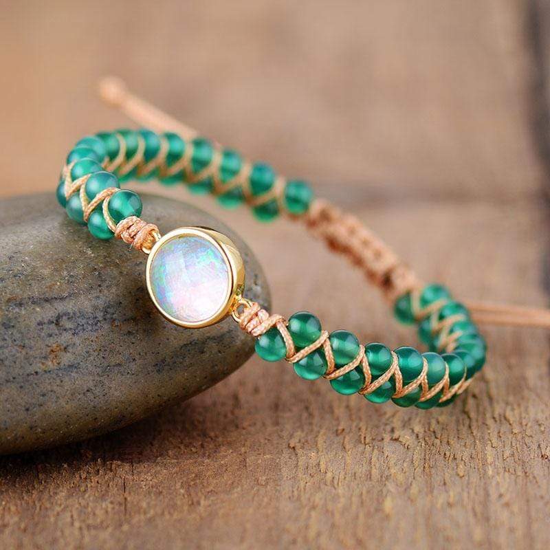 Aurielle – Améthyste-Opale Bracelet de Yoga pour Harmonie