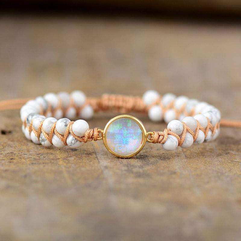 Aurielle – Améthyste-Opale Bracelet de Yoga pour Harmonie
