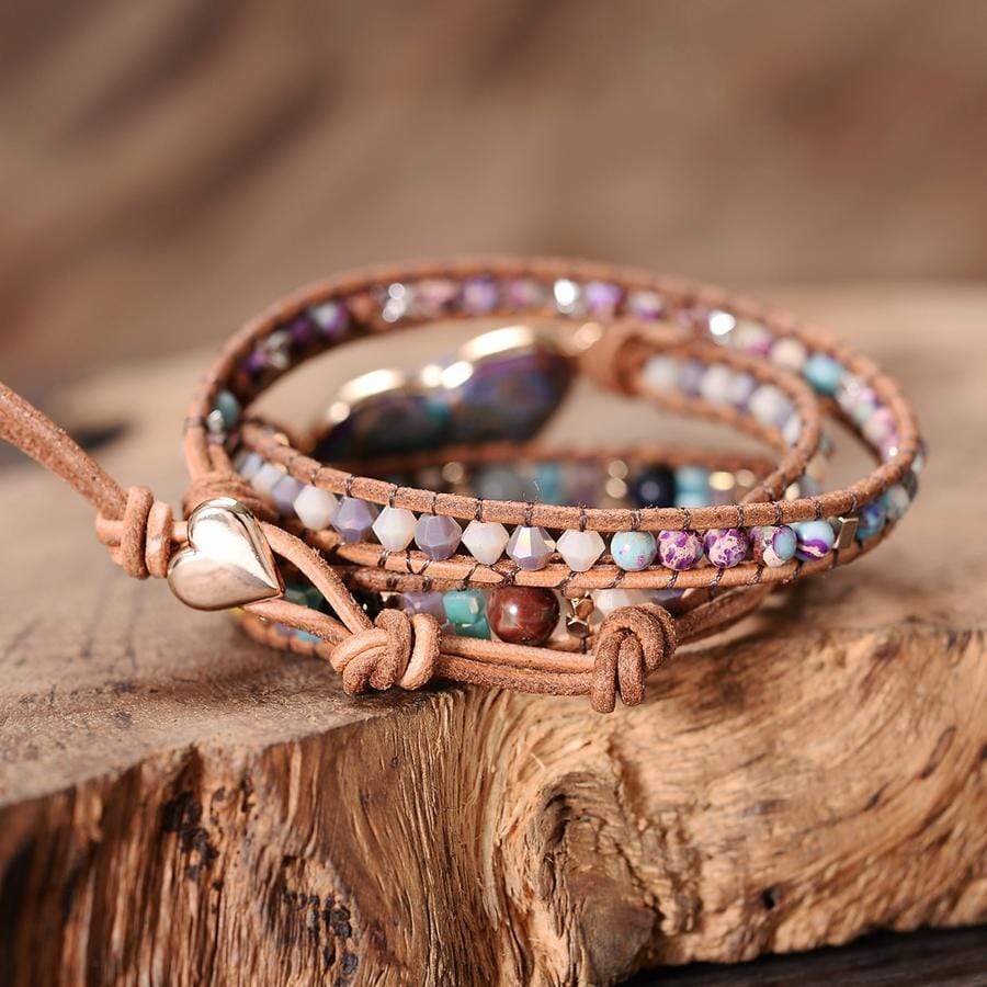 Amaris - Élégante Bracelet en Jaspe en Forme de Coeur