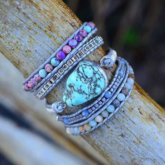 AmaraWrap - Luxe Turquoise Bracelet pour Équilibre
