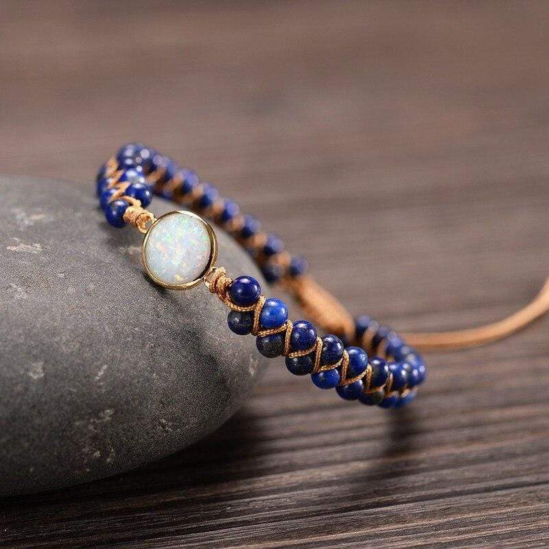 Aurielle – Améthyste-Opale Bracelet de Yoga pour Harmonie