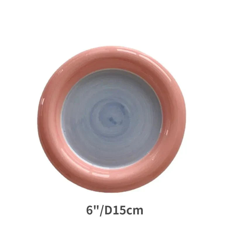 Assiette dodue en couleurs pastel de style coréen