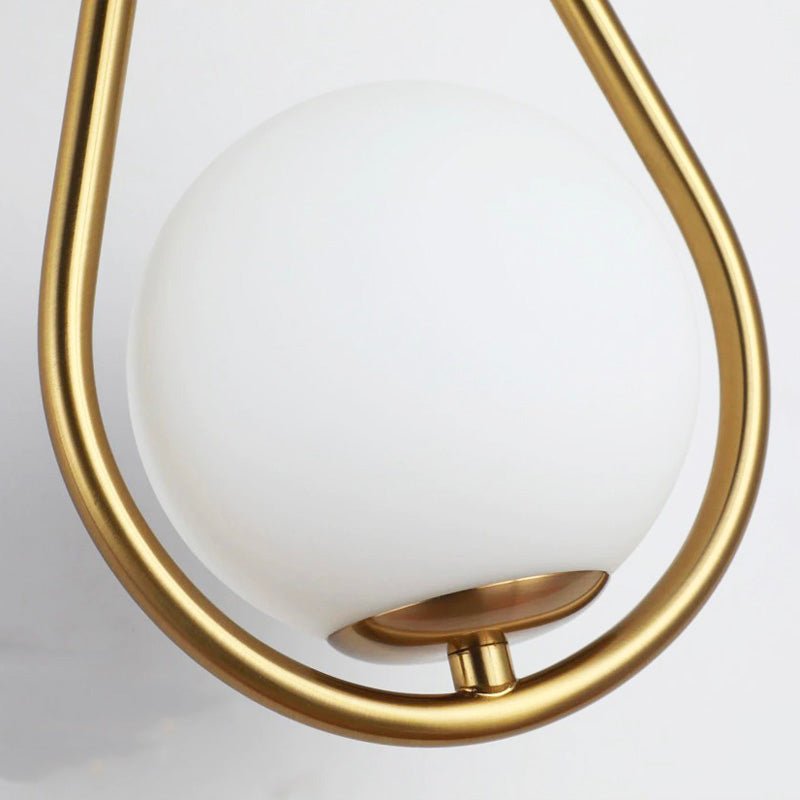 Applique lampe de table boule métal or