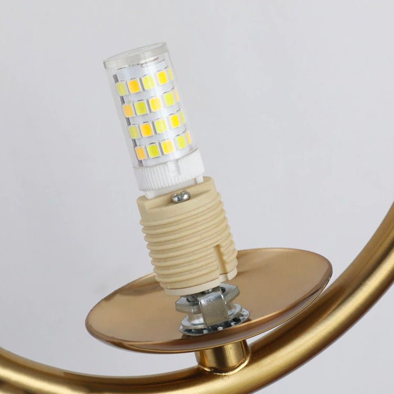Applique lampe de table boule métal or
