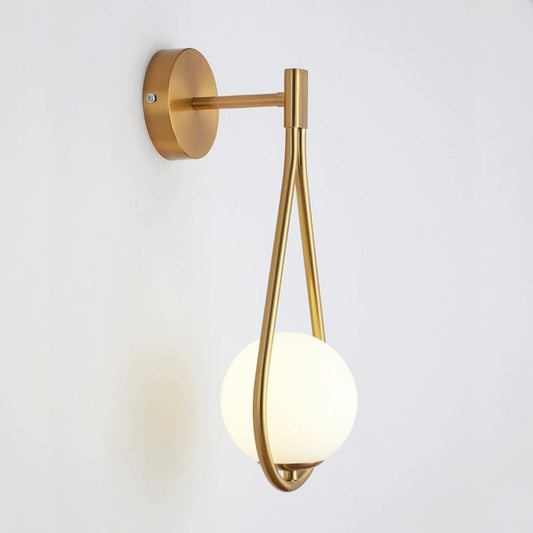 Applique lampe de table boule métal or