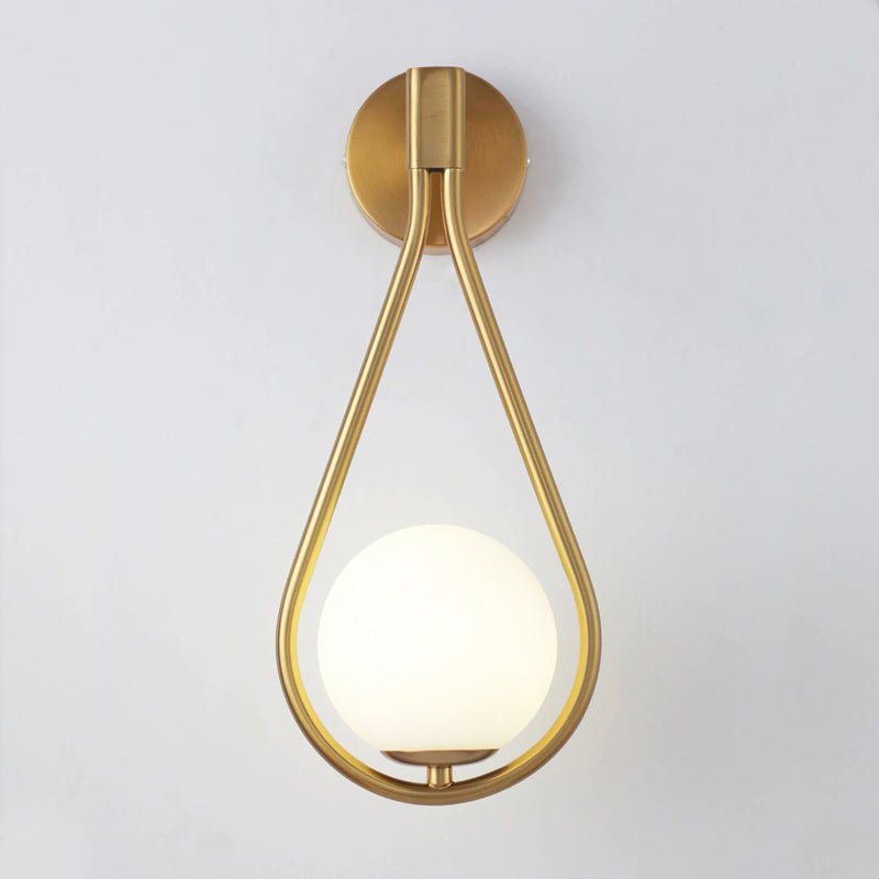 Applique lampe de table boule métal or