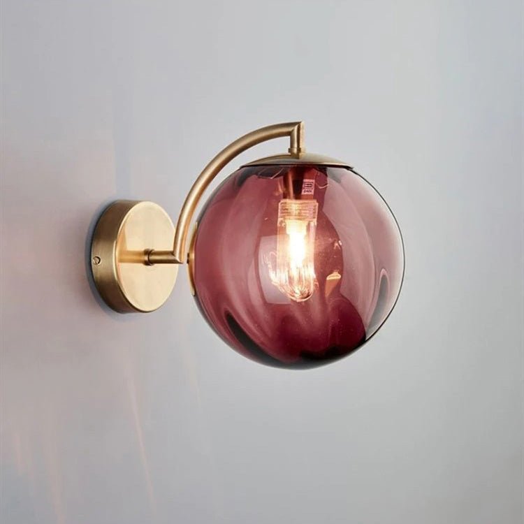 Applique lampe de table design globe en verre fumé