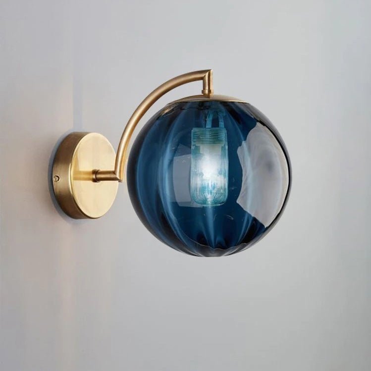 Applique lampe de table design globe en verre fumé