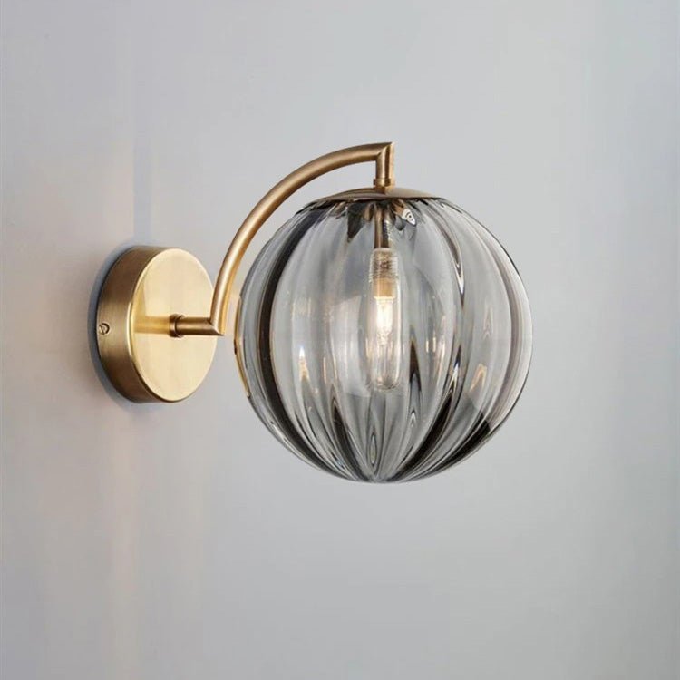 Applique lampe de table design globe en verre fumé