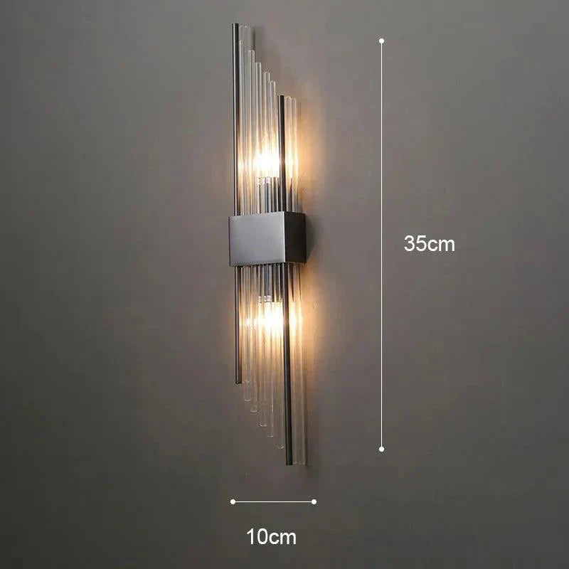 Applique murale en cristal avec touche dorée