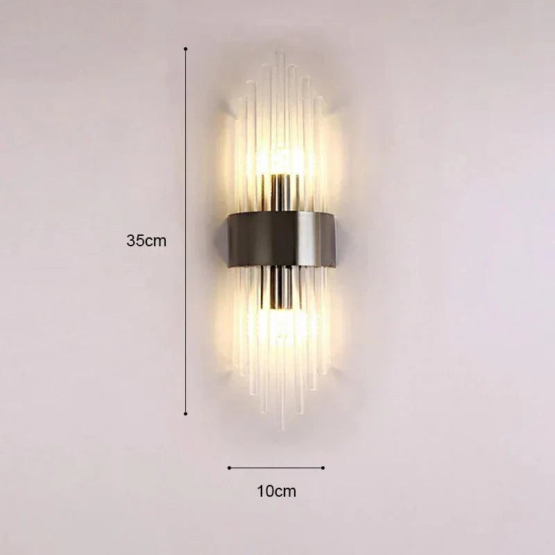 Applique murale en cristal avec touche dorée