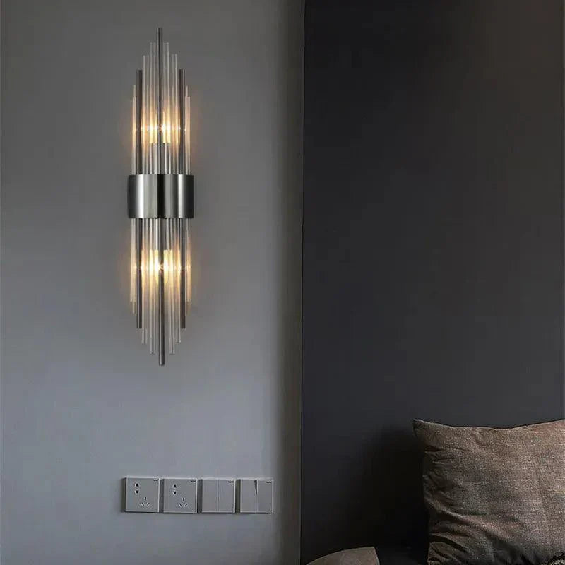 Applique murale en cristal avec touche dorée
