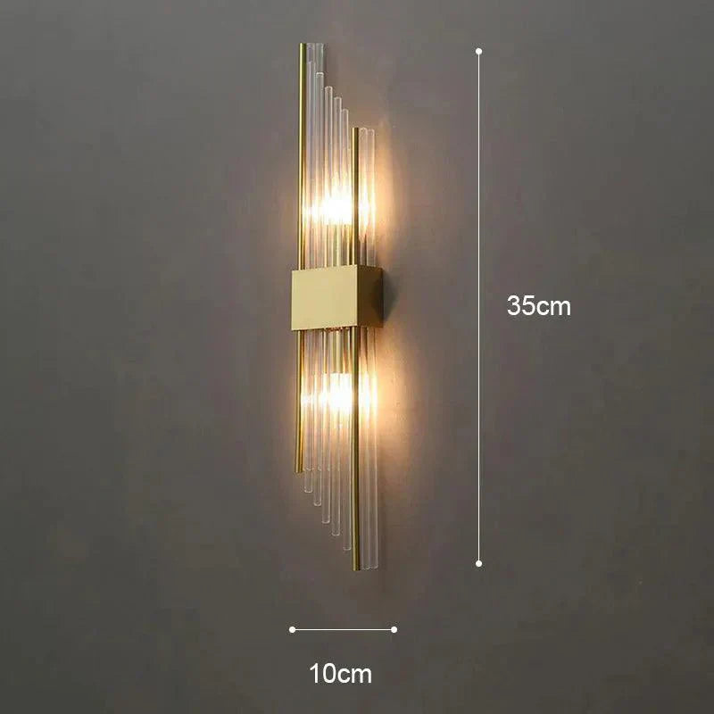 Applique murale en cristal avec touche dorée