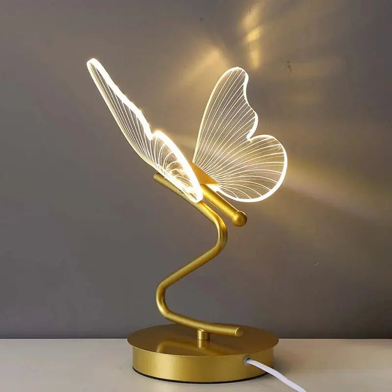 PapillonLumière - Lampe de Table Design Luxe en Forme de Papillon