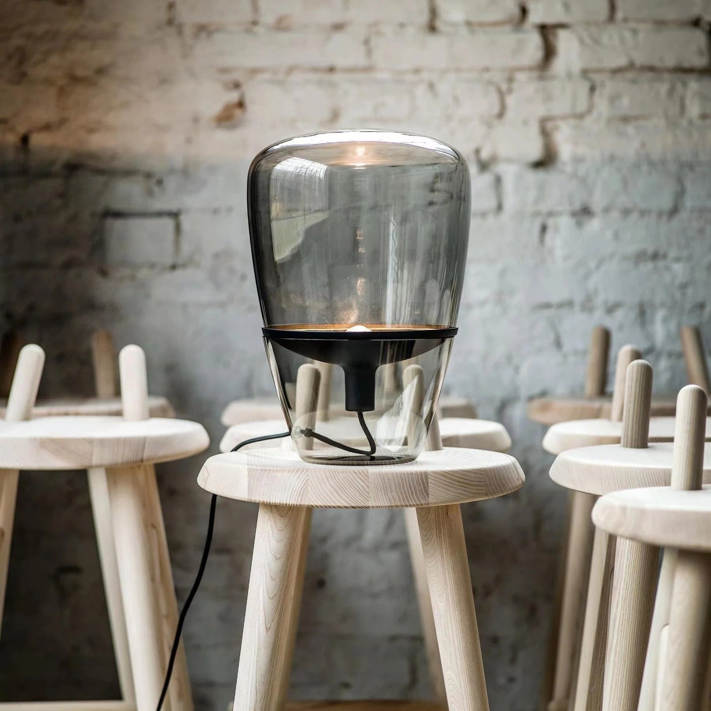 LumièreÉclat - Lampe de Table en Verre pour Salon avec Éclairage Élégant