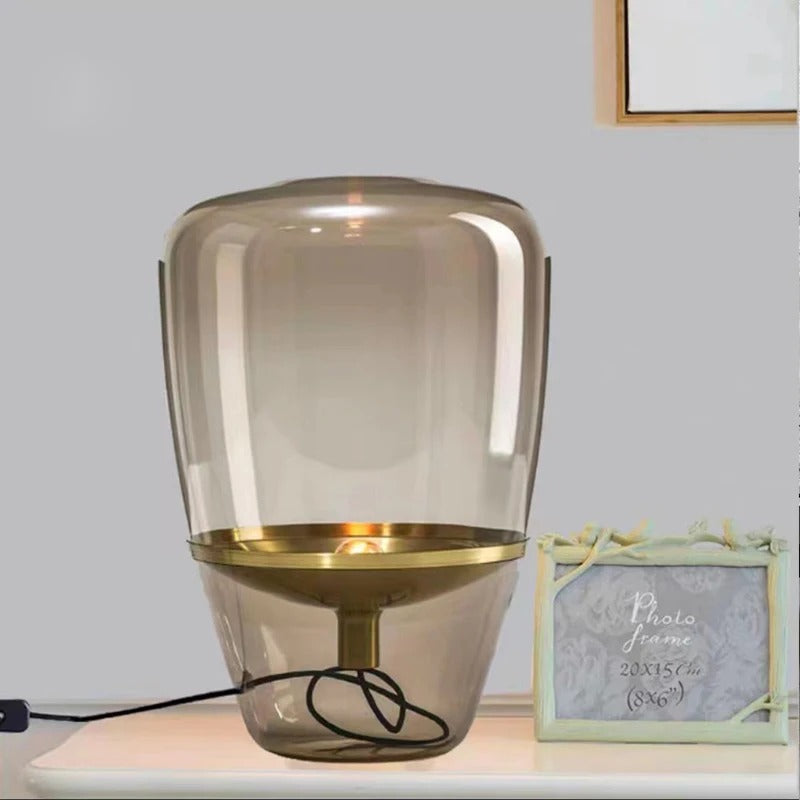 LumièreÉclat - Lampe de Table en Verre pour Salon avec Éclairage Élégant