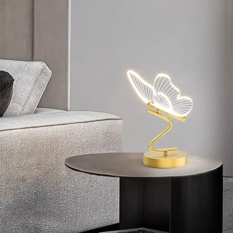 PapillonLumière - Lampe de Table Design Luxe en Forme de Papillon