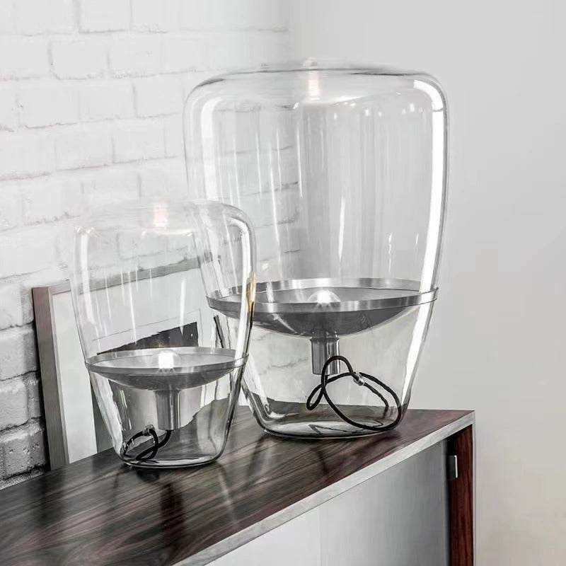 LumièreÉclat - Lampe de Table en Verre pour Salon avec Éclairage Élégant