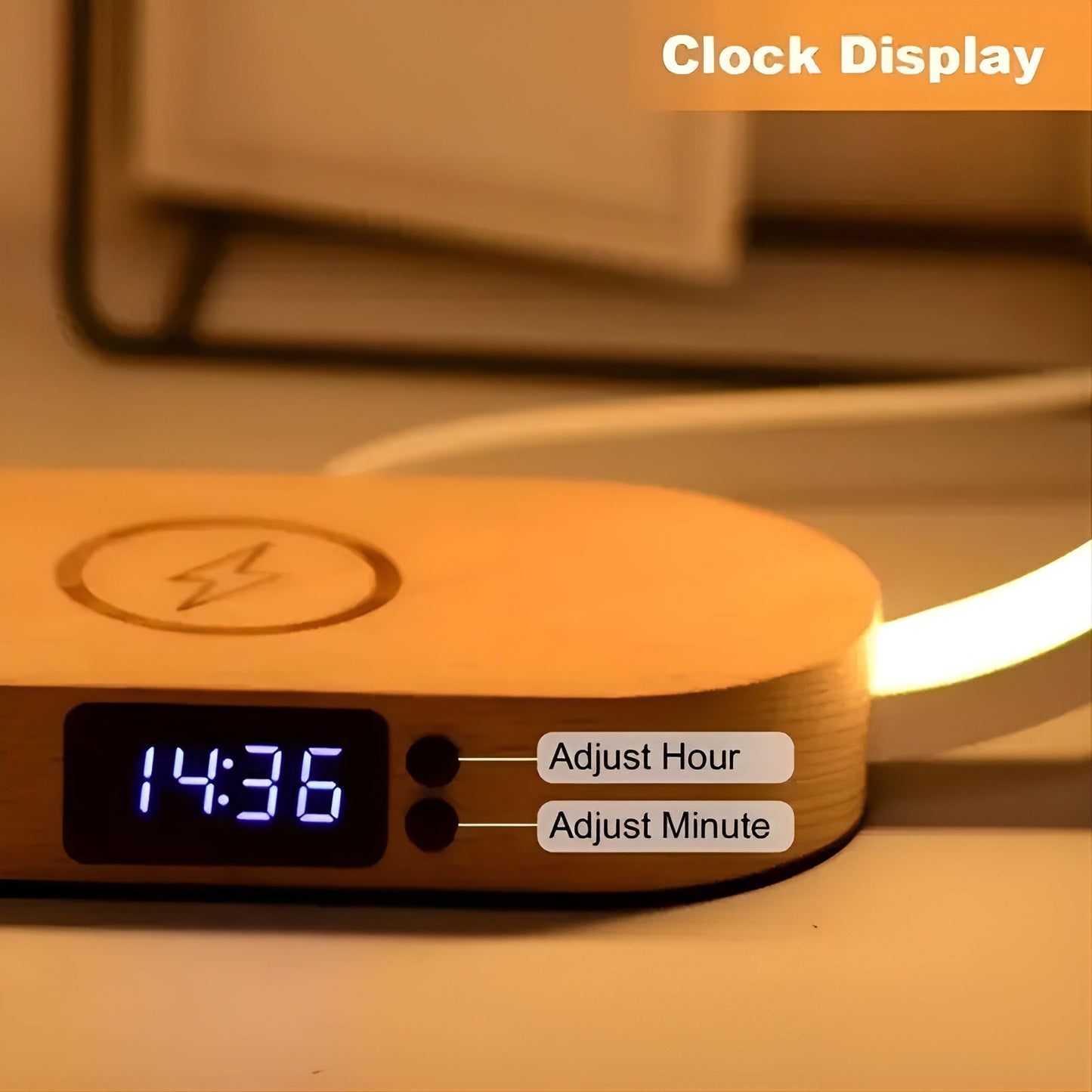 Lampe Multifonctionnelle Élégante avec Station de Charge et Horloge