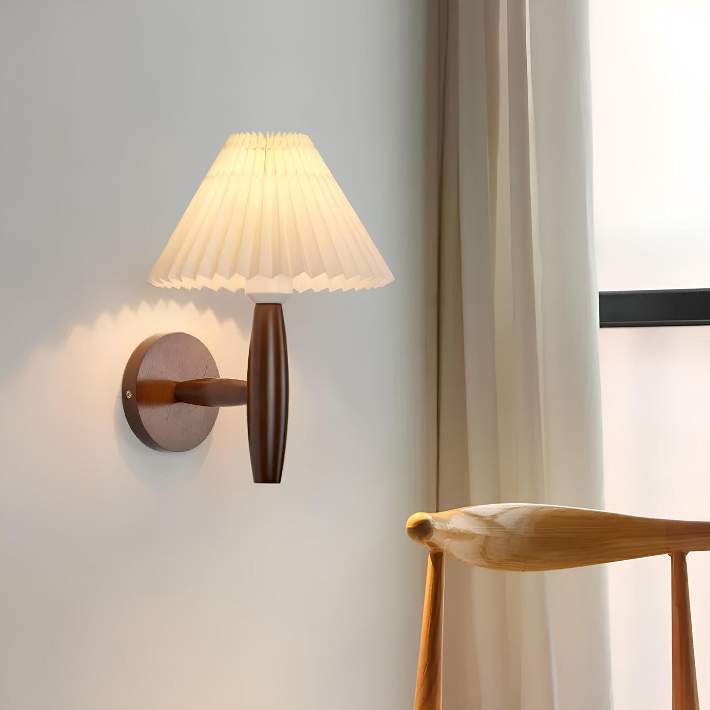 Floroux - Applique murale LED élégante en bois naturel