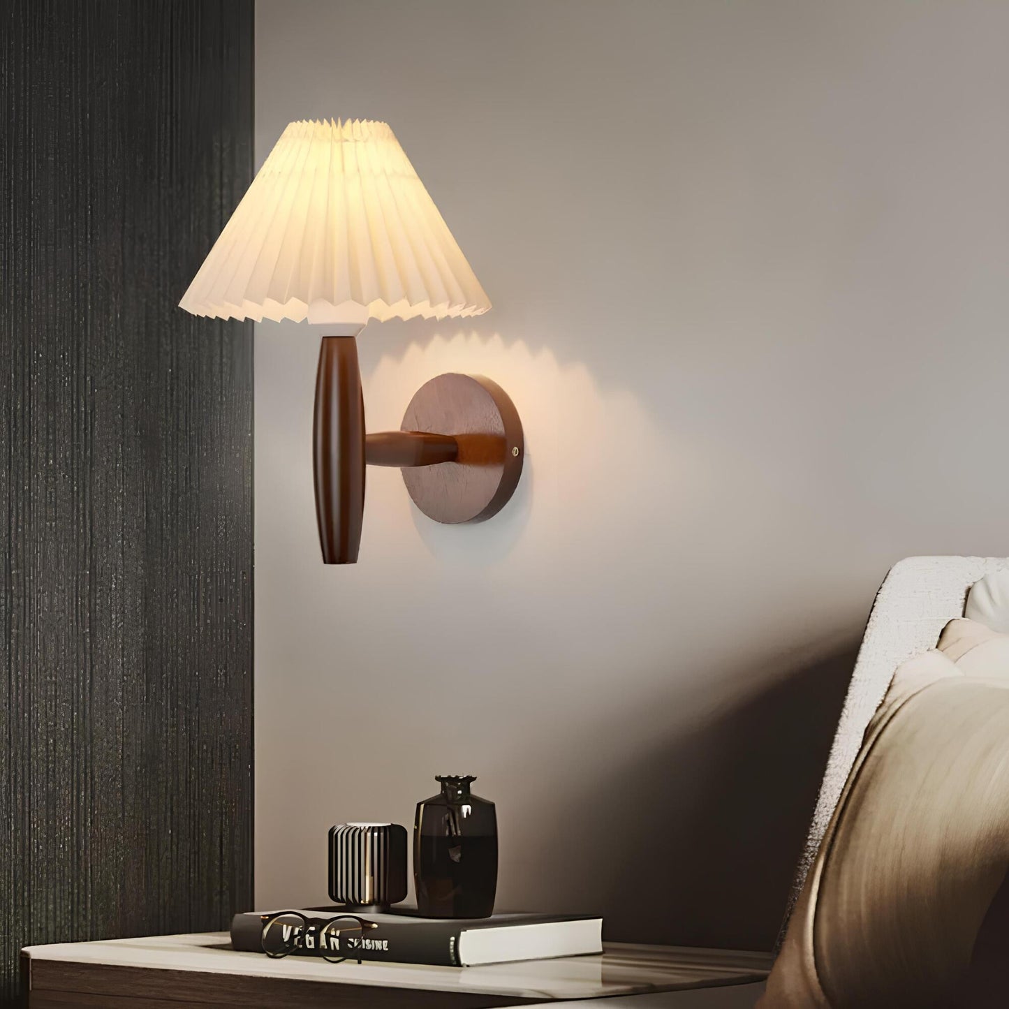 Floroux - Applique murale LED élégante en bois naturel