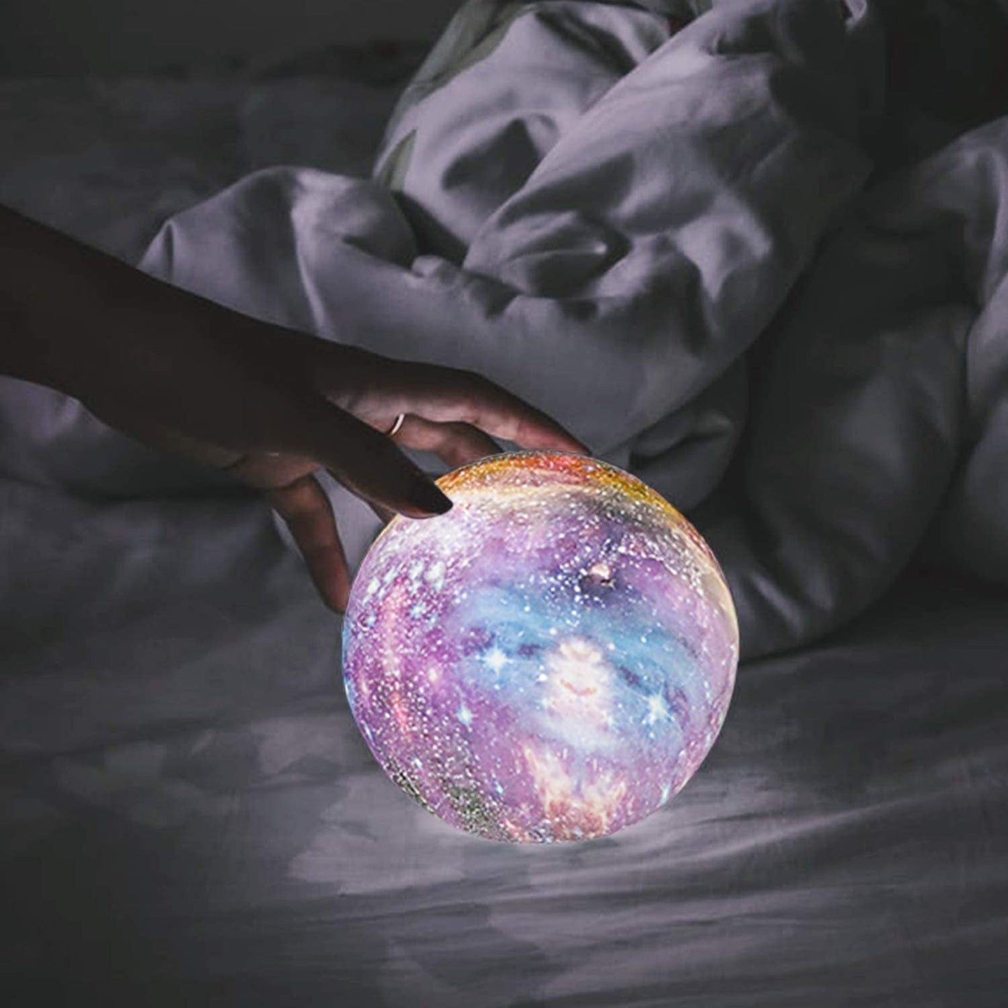 Floroux Galaxy Moon Lamp | 3D Printed LED Moon Lamp | Color Changing | Touch and USB Charge | Ambient Light for Home