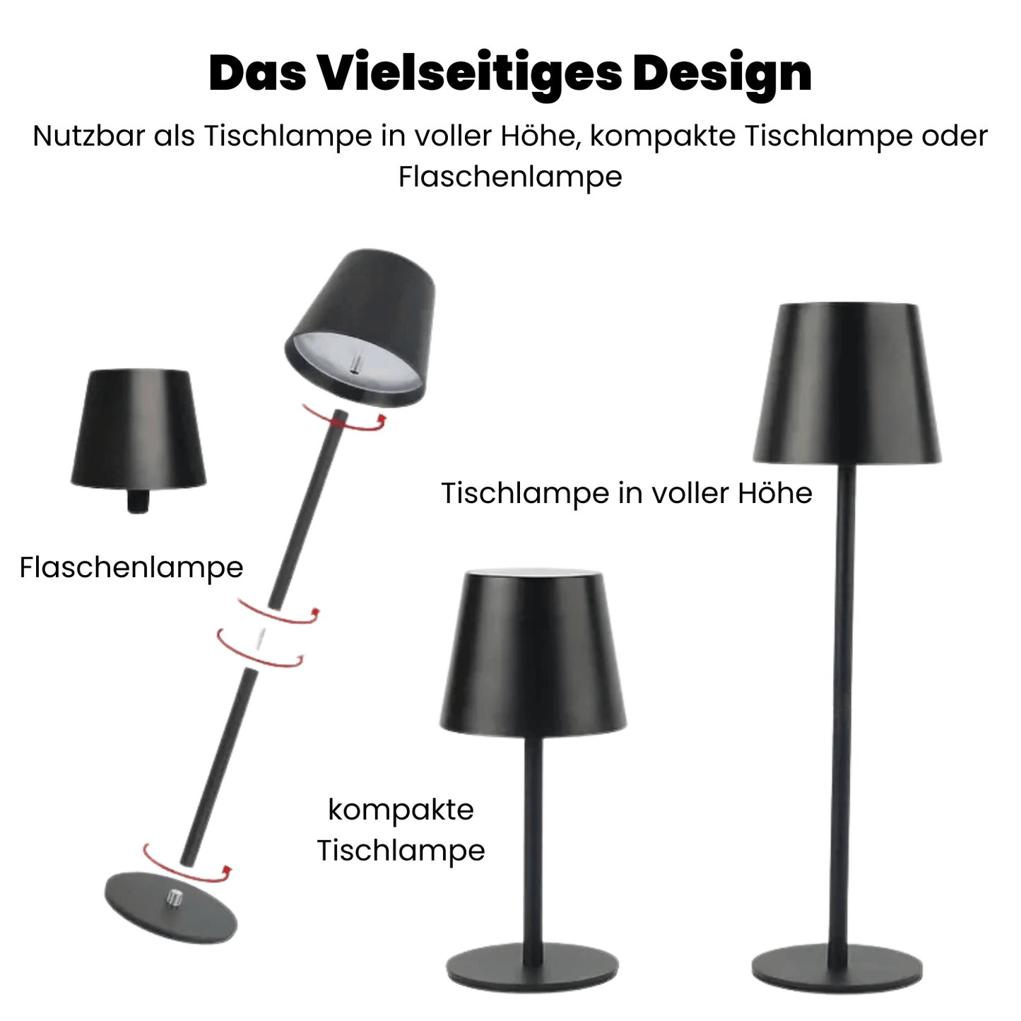 Floroux LED lampe de table – Sans fil, commande tactile & lumière dimmable