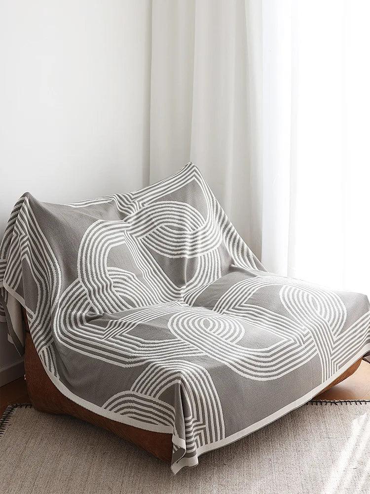 Couverture réversible en tricot géométrique du nord │ Couverture luxueuse