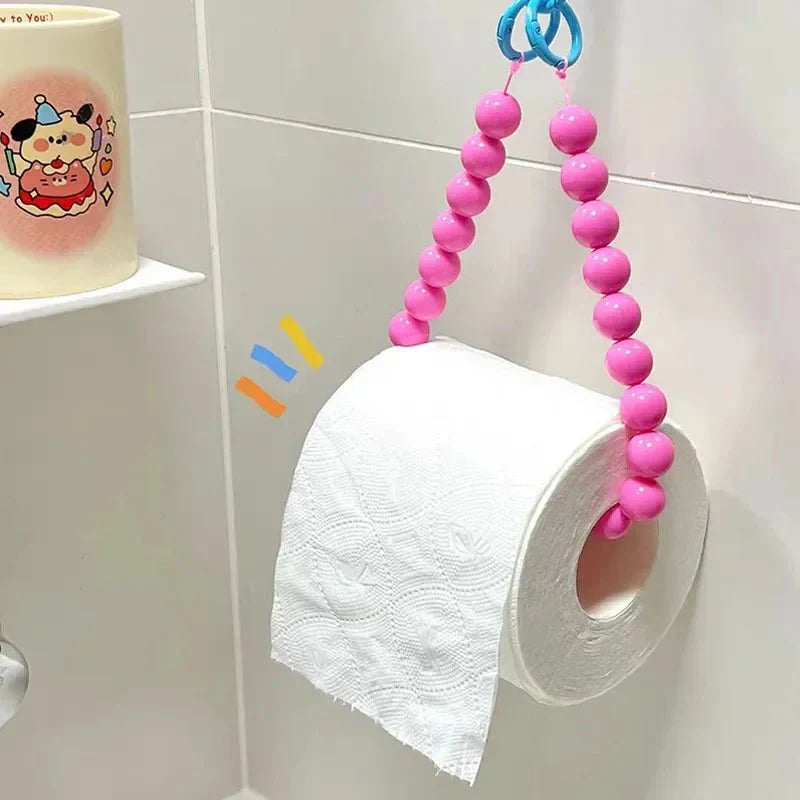 Nouve holder de papier toilette suspendu avec perles