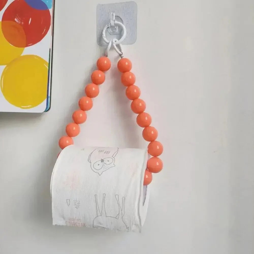 Nouve holder de papier toilette suspendu avec perles