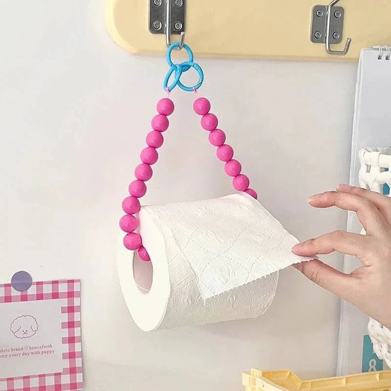 Nouve holder de papier toilette suspendu avec perles