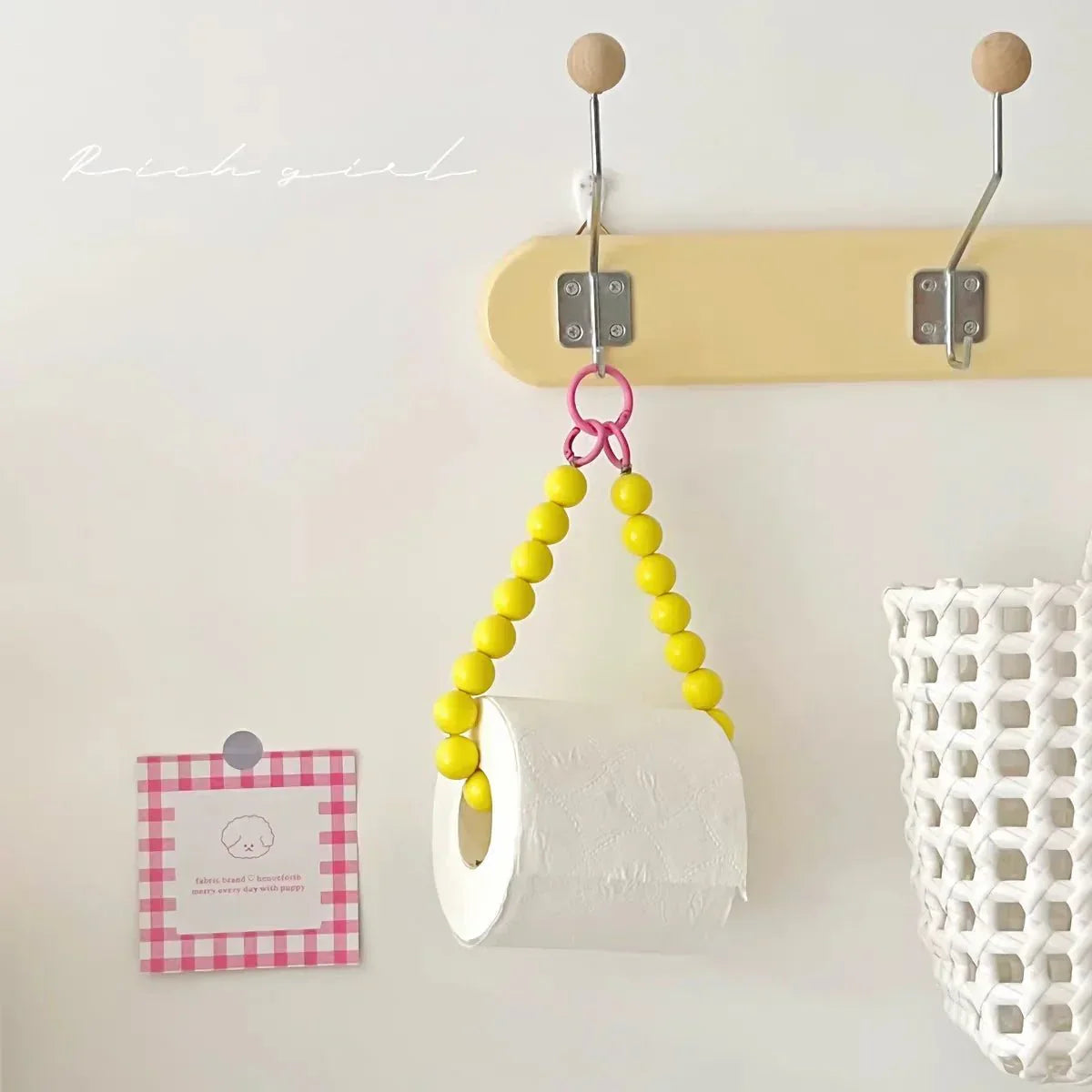 Nouve holder de papier toilette suspendu avec perles