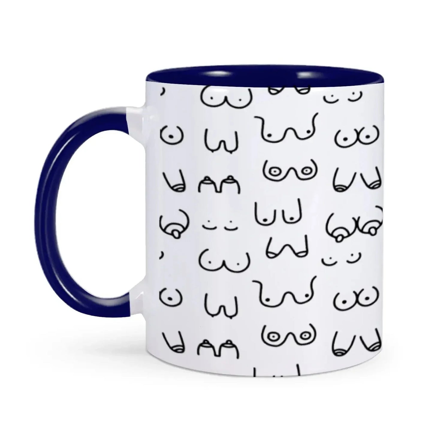Tasse à café originale et amusante en céramique avec motif de seins