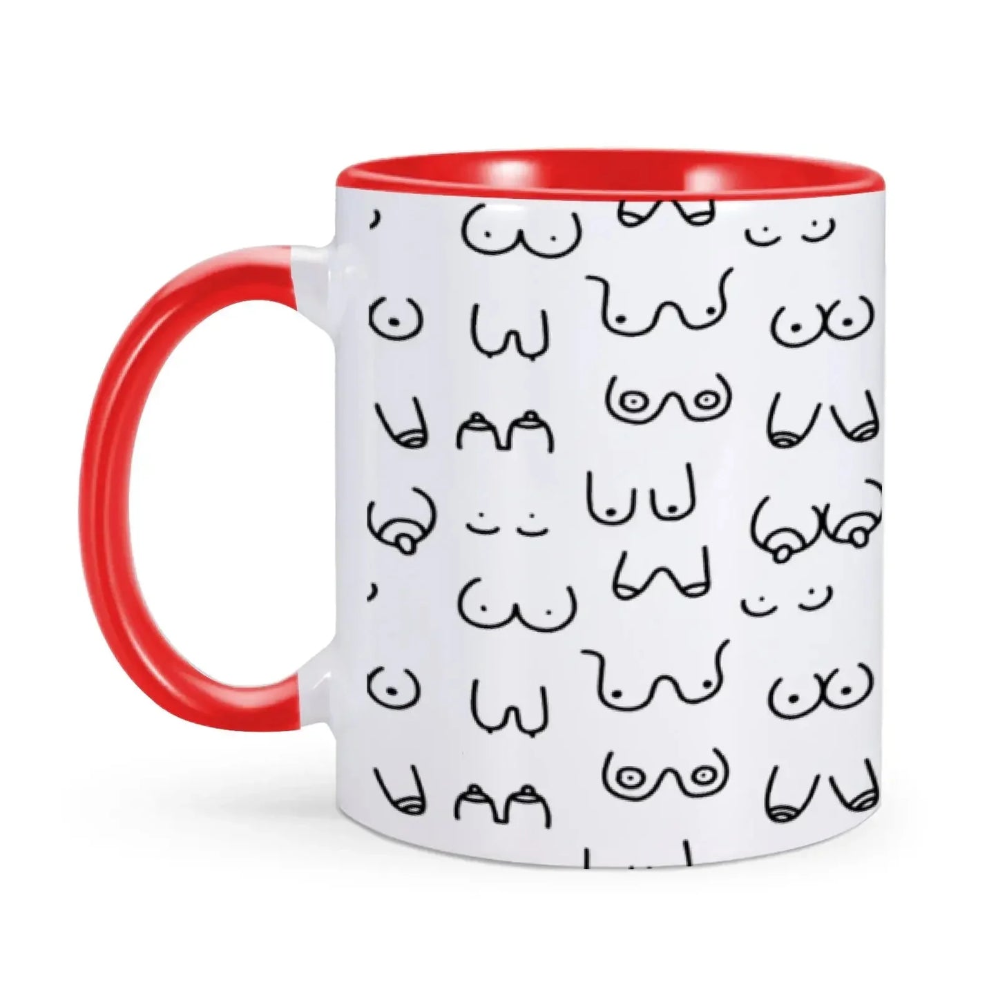 Tasse à café originale et amusante en céramique avec motif de seins