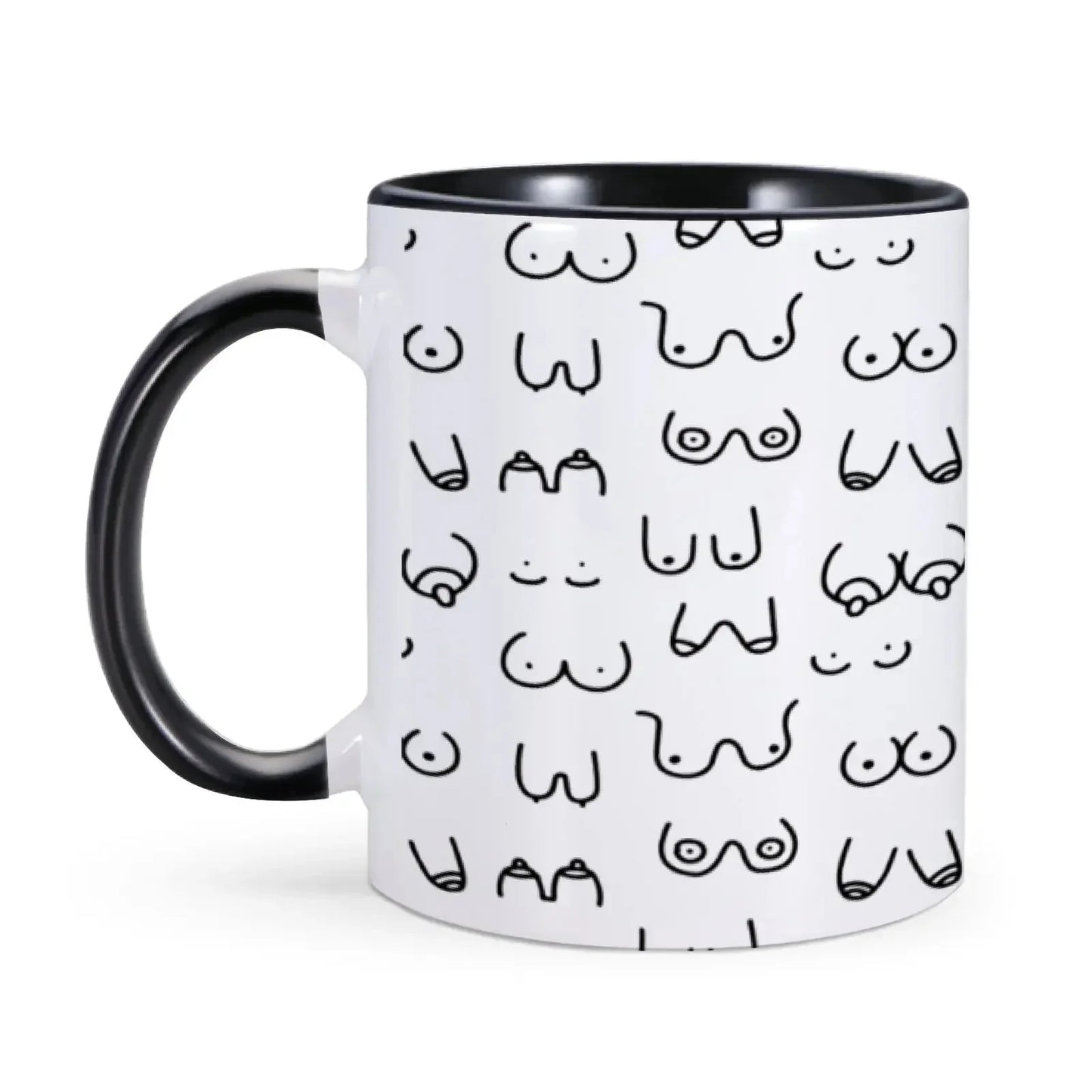 Tasse à café originale et amusante en céramique avec motif de seins