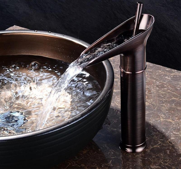 Antique Floroux waterfall faucet | Bathroom faucet | Solid brass | Modern and classic | Sink mixer