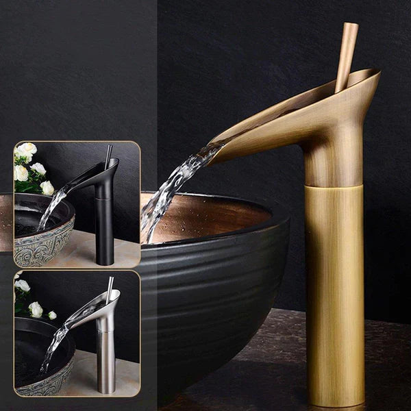 Antique Floroux waterfall faucet | Bathroom faucet | Solid brass | Modern and classic | Sink mixer