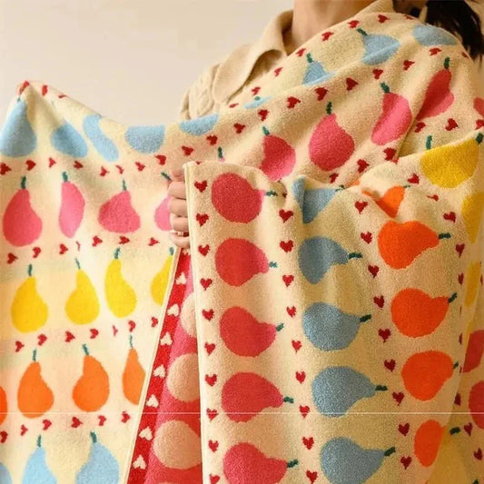 Serviette pour enfants en coton doux avec motif poires