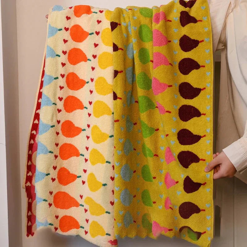 Serviette pour enfants en coton doux avec motif poires