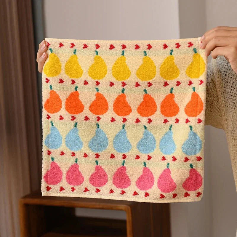 Serviette pour enfants en coton doux avec motif poires