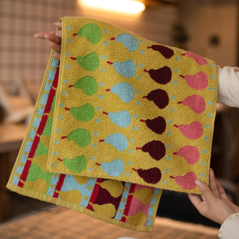Serviette pour enfants en coton douce avec motif de poire