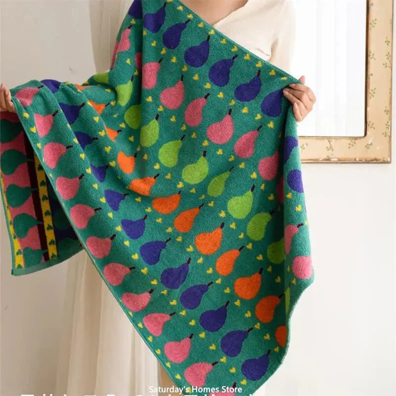 Serviette pour enfants en coton douce avec motif de poire