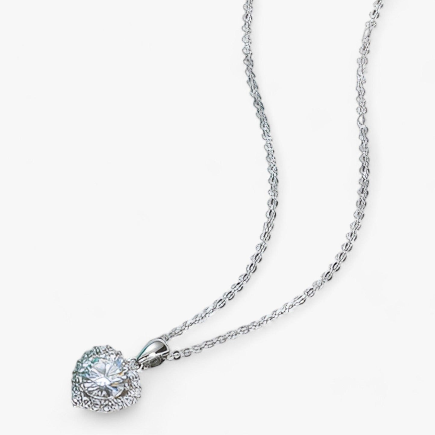 Amouria - Luxe Moissanite Pendentif en Forme de Cœur Collier