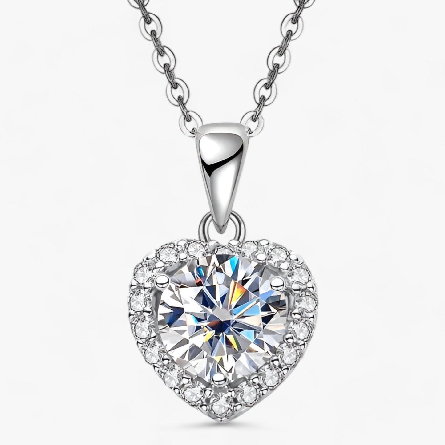Amouria - Luxe Moissanite Pendentif en Forme de Cœur Collier