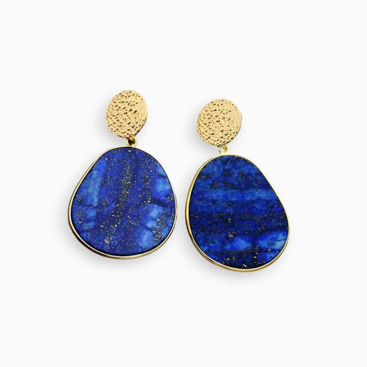 Althea - Boucles d'oreilles Luxe avec Lapis et Œil de Tigre