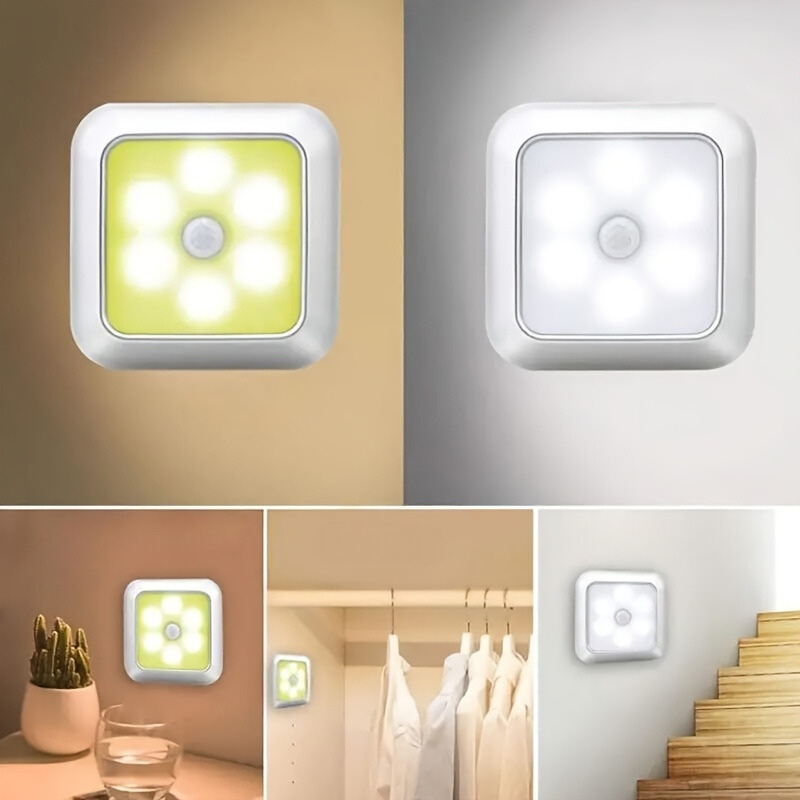 6PC 6LED Détecteurs de mouvement veilleuses | Sans fil et économes en énergie pour un éclairage supplémentaire