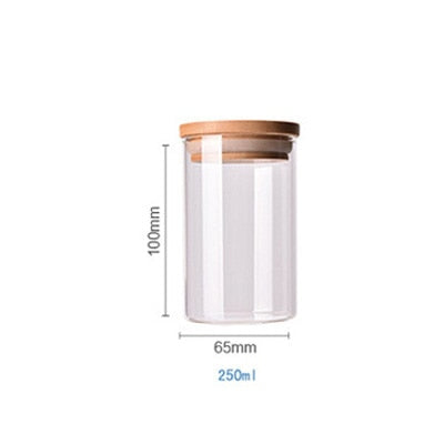 Floroux storage jar with bamboo lid | Airtight storage jars | Elegant kitchen organization | Glass container for food