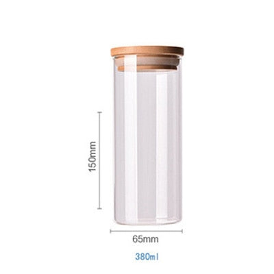 Floroux storage jar with bamboo lid | Airtight storage jars | Elegant kitchen organization | Glass container for food