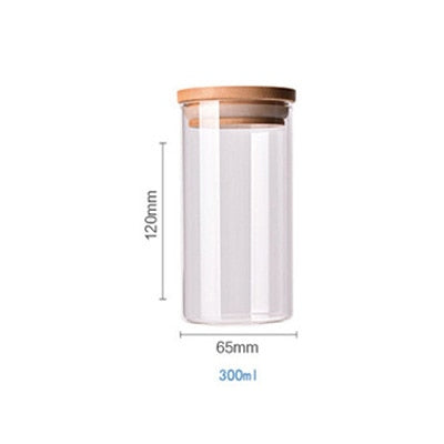 Floroux storage jar with bamboo lid | Airtight storage jars | Elegant kitchen organization | Glass container for food